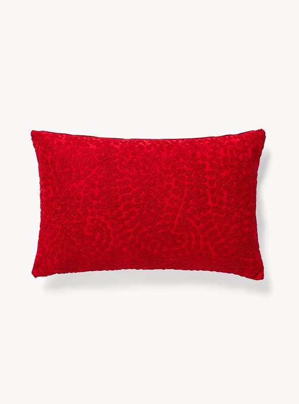 Cuscino 40x65 in ciniglia ricamata Cuscino 40x65 in ciniglia ricamata
