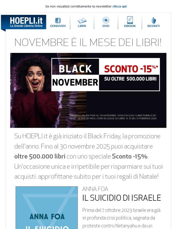 Sconto -15% su 500.000 libri: il Black November è davvero arrivato!