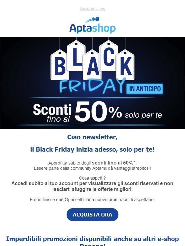 🔥Black Friday in anticipo: fino al -50%
