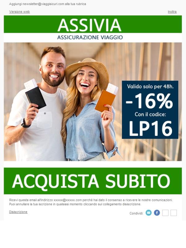 - 16% su tutte le nostre polizze!