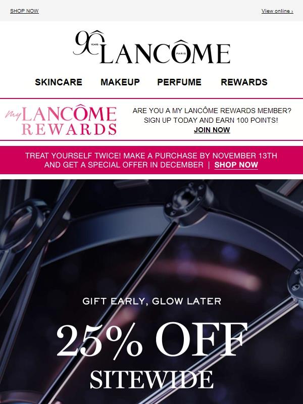 25% Off Your First Lancôme Purchase