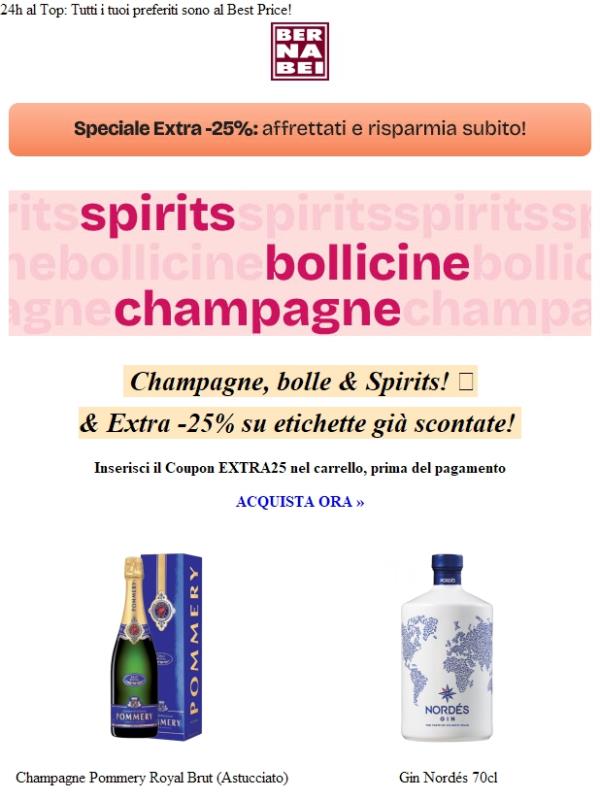 Occasione unica 🤩 Spirits, Champagne & Bolle!