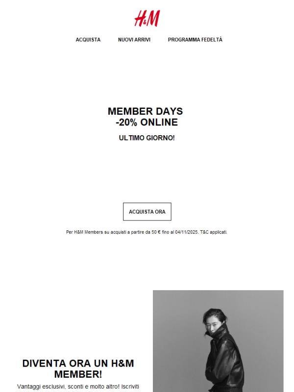 Ultimo giorno! -20% online