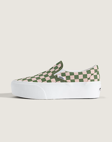 Classic Slip-On Platform Checkerboard Shoe