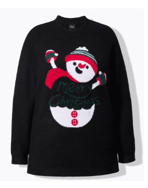 Maglione a tema natalizio con collo alto e maniche lunghe