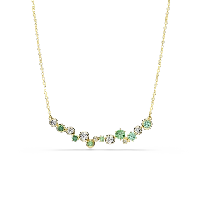 Collana Constella, Tagli misti, Verde, Placcata color oro