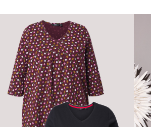 Maglia dal taglio svasato con figure di pan di zenzero, scollo a V e maniche a 3/4