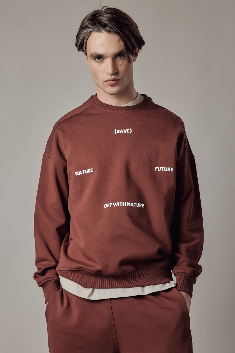 Felpa Girocollo Loose Fit Uomo