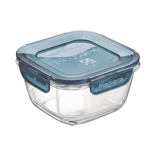 14x14 cm - Frigoverre Evolution Airtight Food Container In Tempered Glass - Grey