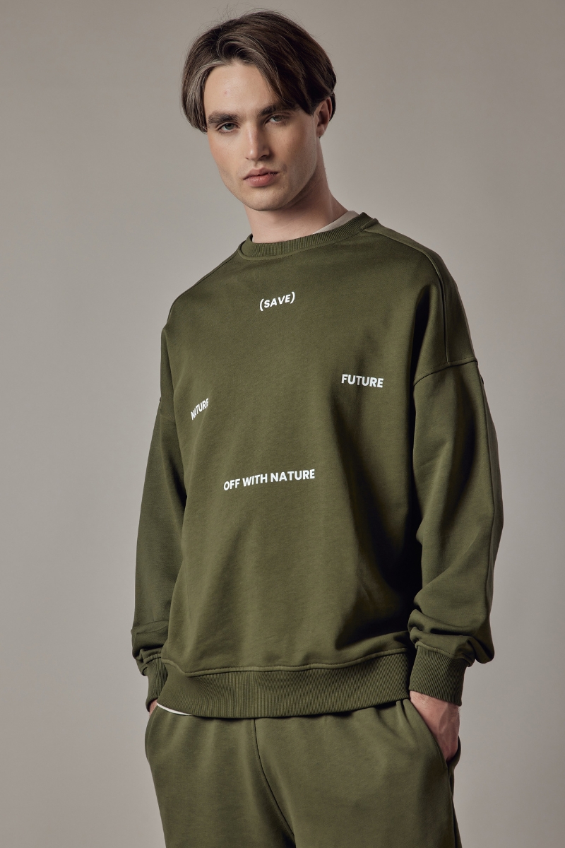 Felpa Girocollo Loose Fit Uomo