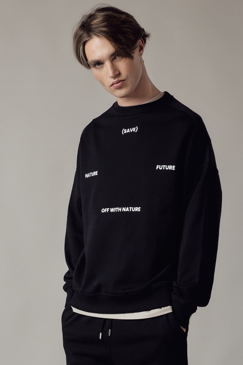 Felpa Girocollo Loose Fit Uomo