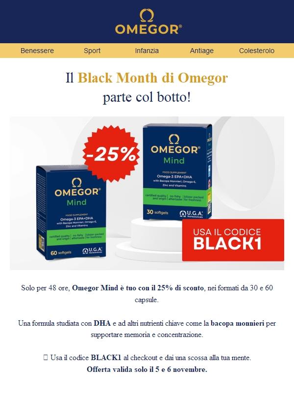 È iniziato il Black Month: -25% su Omegor Mind