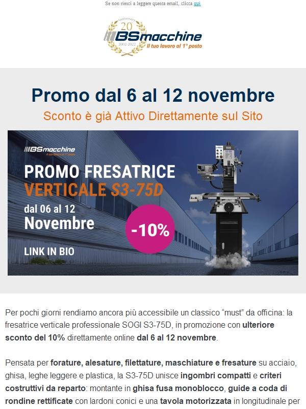 Solo per officine esigenti = SOGI S3-75D ulteriore sconto immediato online (-10%)