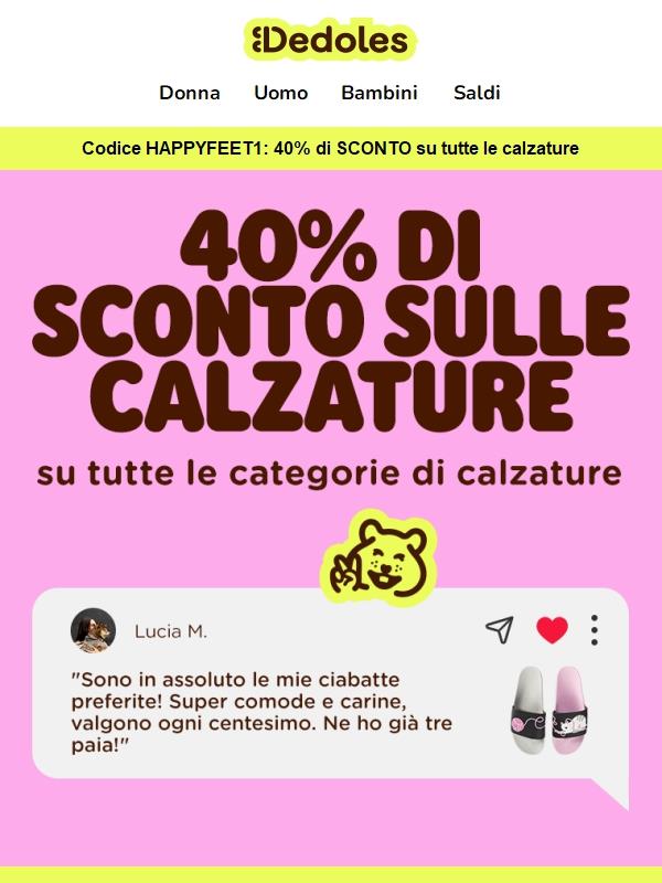 👣 Cammina verso la felicità – 40% di SCONTO su tutte le calzature!