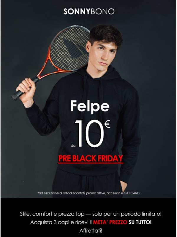 💥FELPE da 10€ Scopri le Offerte BLACK FRIDAY
