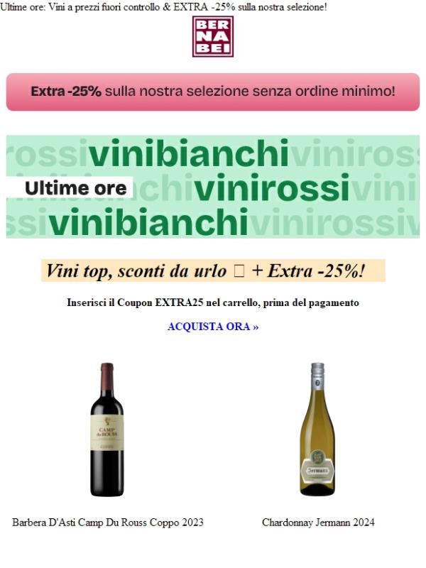VINI in sconto ⌛+ EXTRA -25%