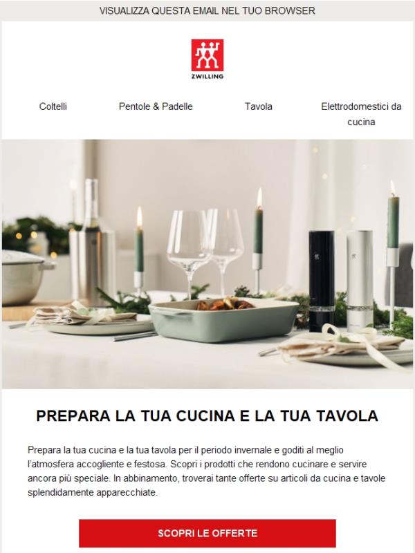 Le nostre offerte per una tavola e una cucina festive