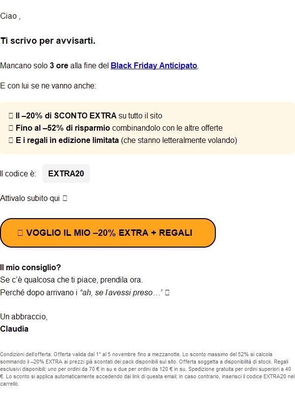 Re:🚨52% di SCONTO, solo 3 ore