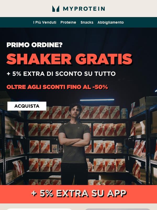 Unisciti a Noi 🖤 Shaker GRATIS + 5% Extra