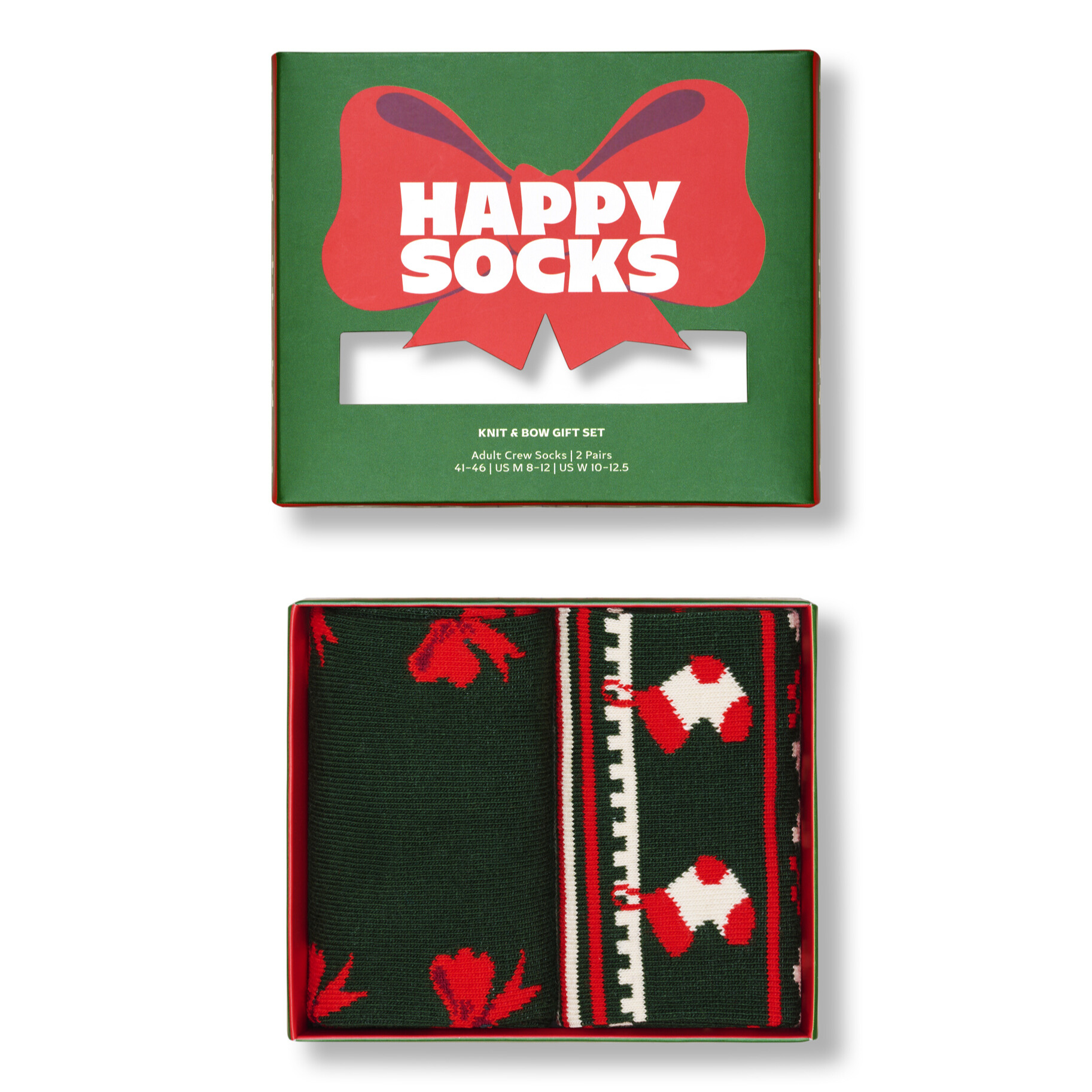 2-Pack Knit And Bow Socks Gift Set