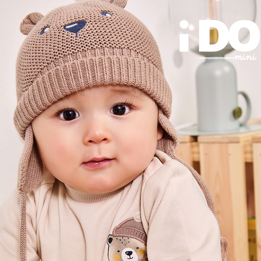 Image of CUFFIA TRICOT ORSETTO 4F909 NEONATO IDO MINI