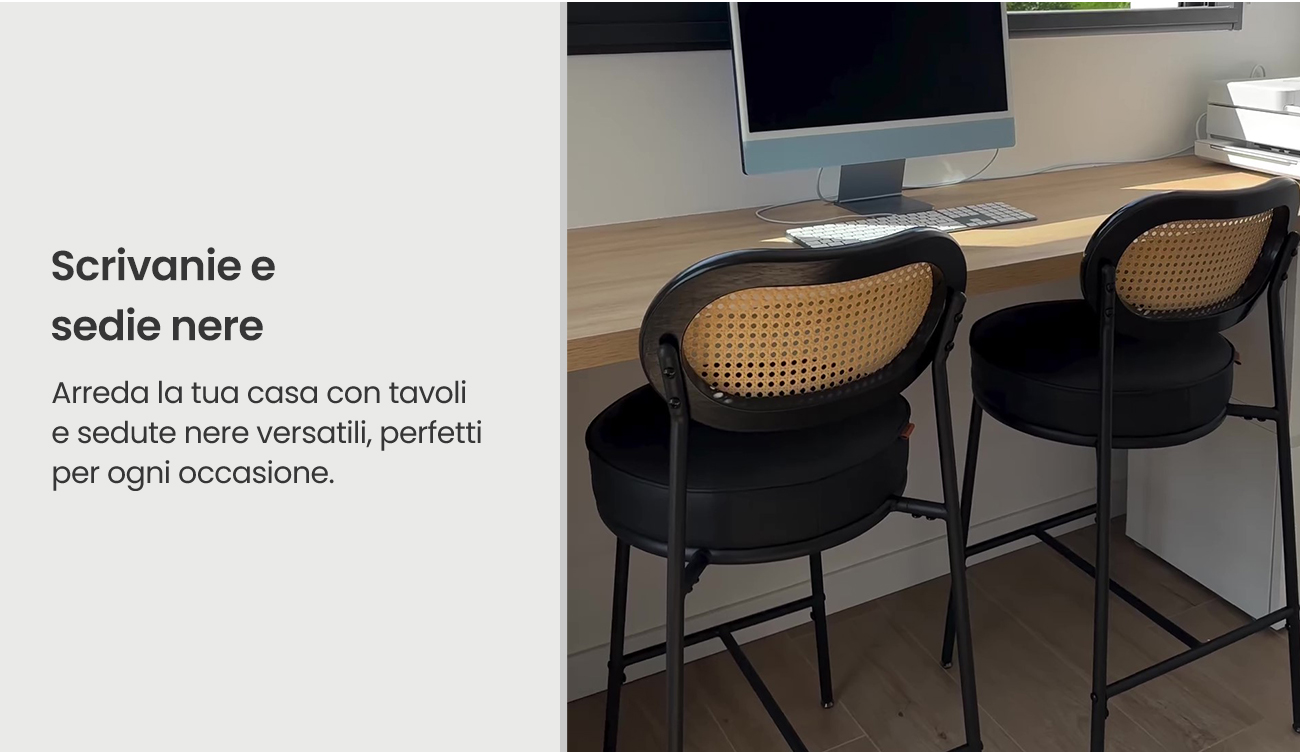 Scrivanie e sedie nere