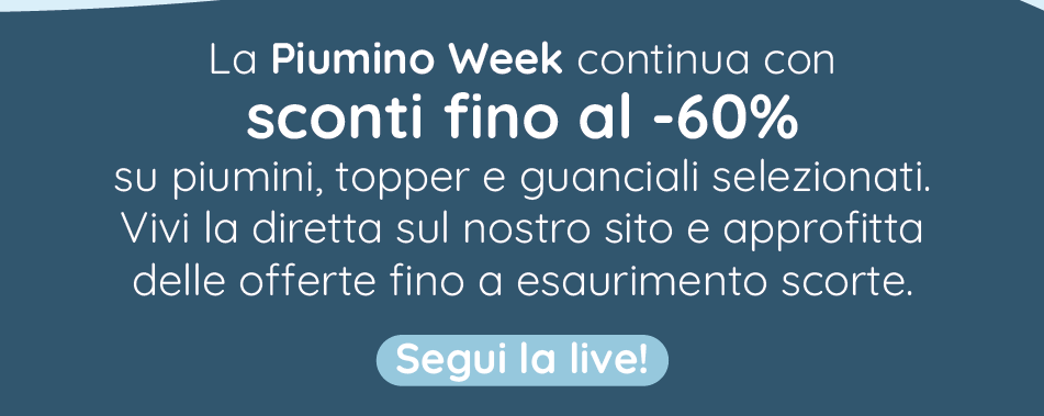 Vivi la diretta dedicata alla Piumino Week