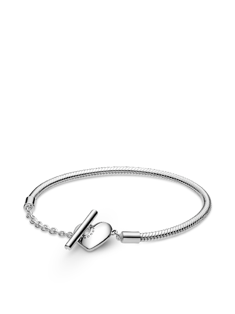 Pandora Moments Heart T-Bar Snake Chain Bracelet
