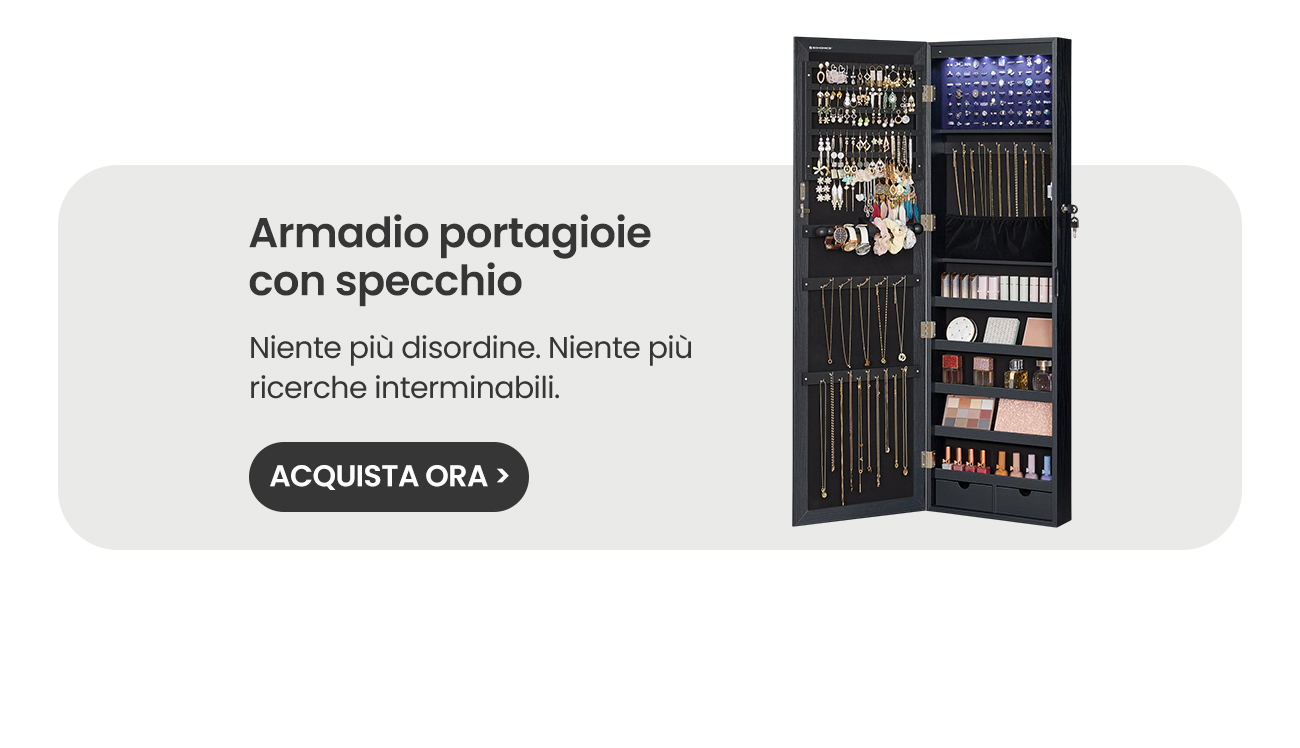 Armadio portagioie con specchio