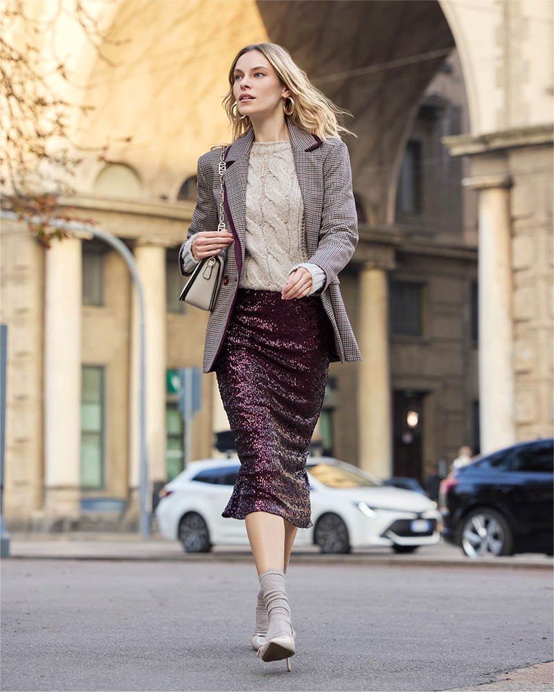 Giacca doppiopetto check Bordeaux