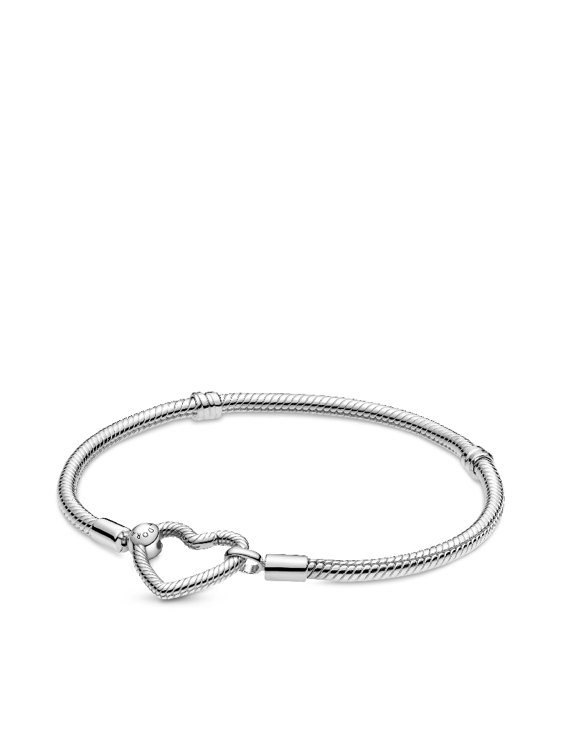 Pandora Moments Heart Closure Snake Chain Bracelet