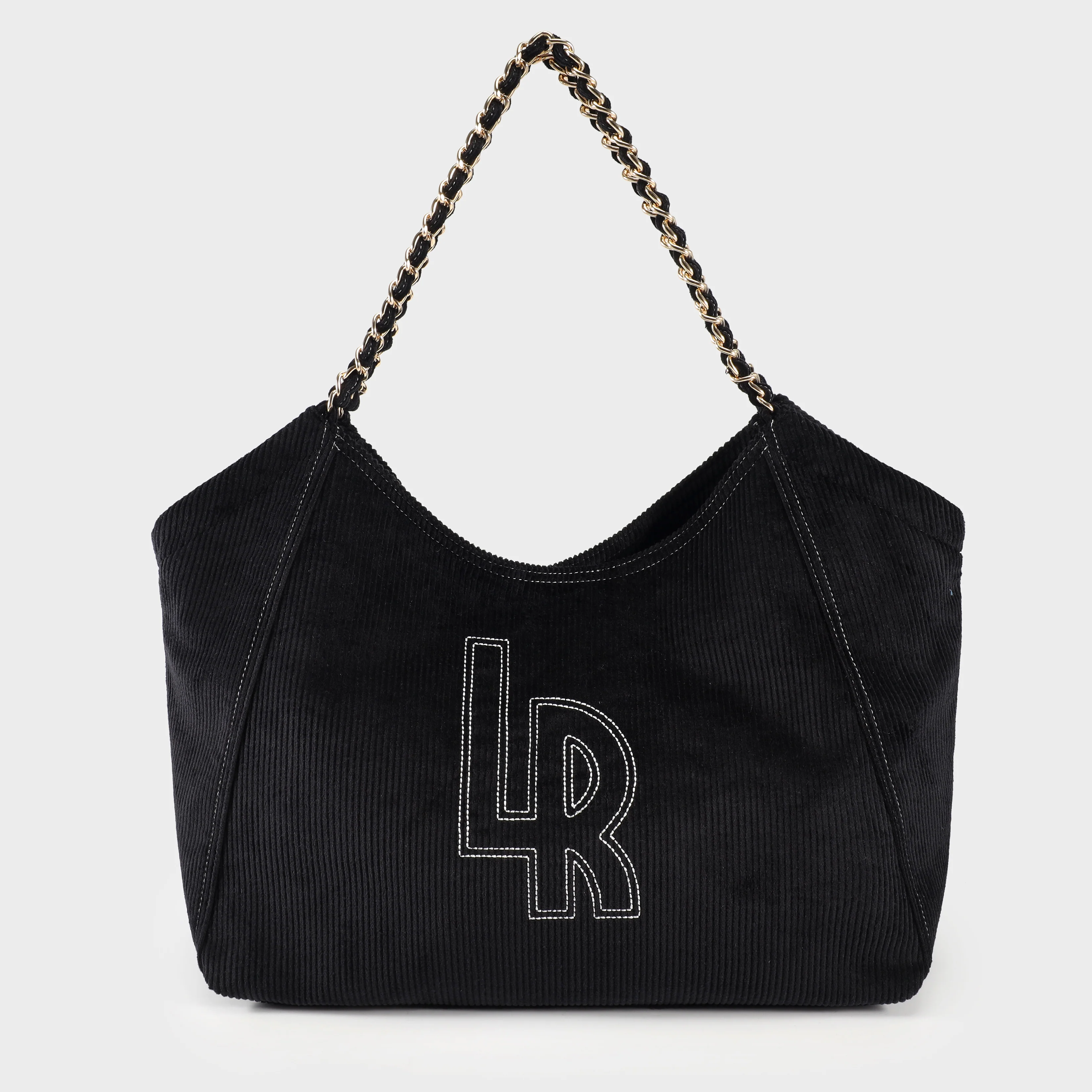 Image of Shopping bag a spalla CORINNE WOOL - NERO