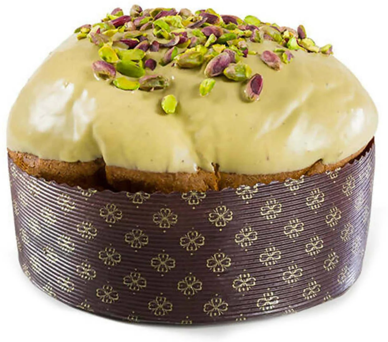 Panettone Artigianale Siciliano, Panettone Al Pistacchio 1kg Siciliano 100% Copertura Glassa Di Pistacchio