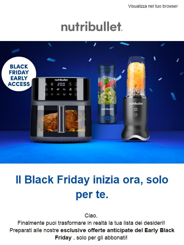 Accesso anticipato al Black Friday: 35% di sconto riservato agli iscritti!