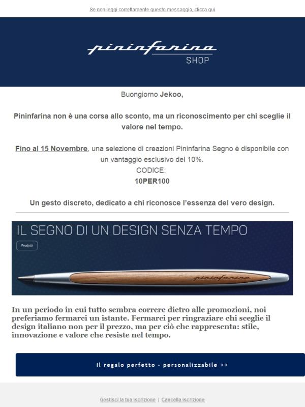 Pininfarina. Per chi sceglie il design, non lo sconto.
