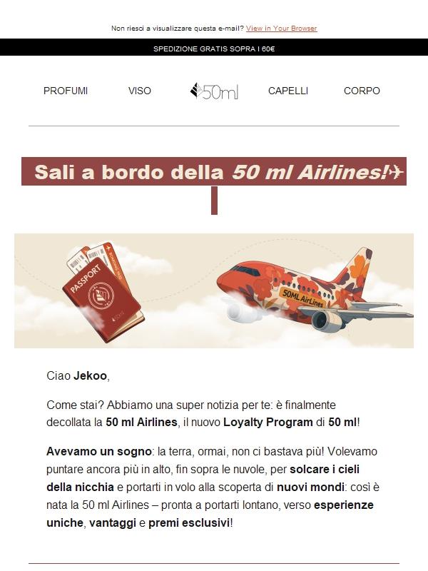 Jekoo, è arrivato il n uovo Loyalty Program di 50 ml!✈️