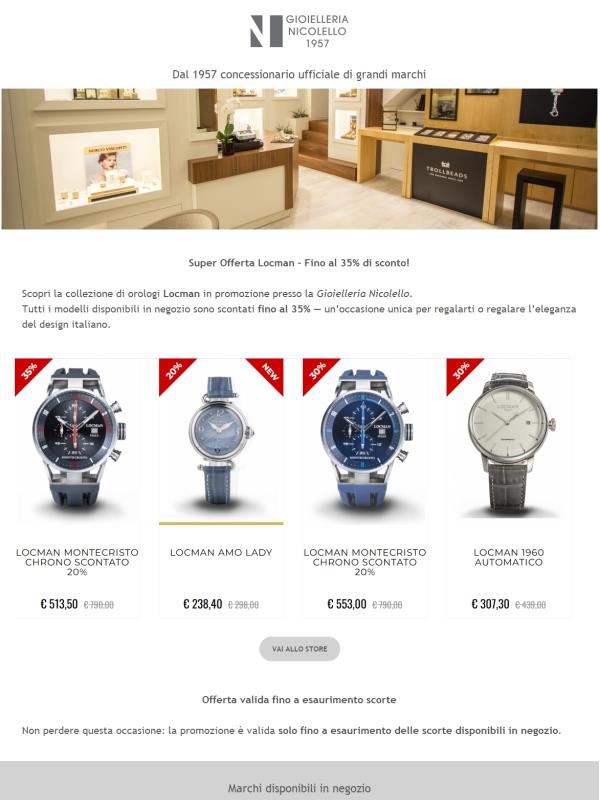 Super Offerta Locman – Fino al 35% di sconto in negozio!
