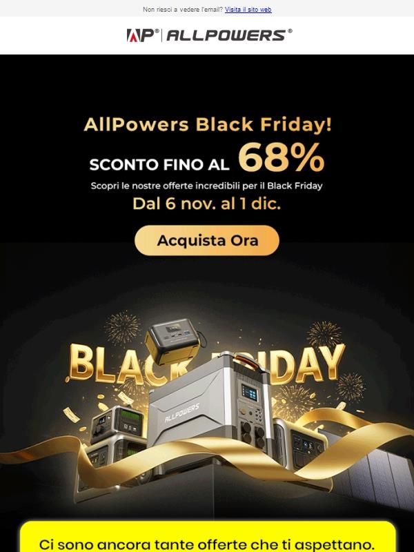 Black Friday: fino al 68% di sconto! 🎉