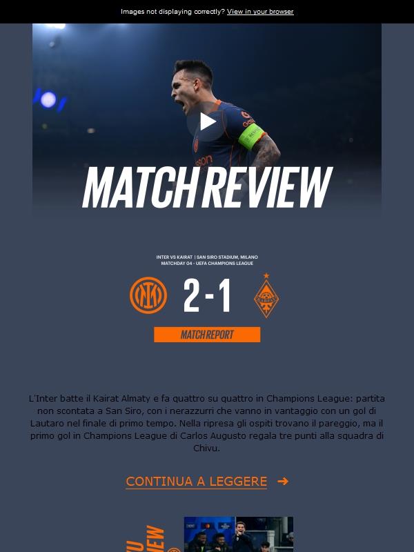 Match review, Inter-Kairat 2-1 | Lautaro e Carlos!