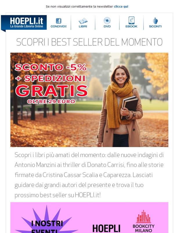 Bestseller d'autunno: da Manzini a Carrisi, i grandi nome del momento!