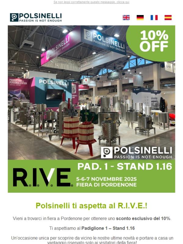 Sconto Fiera 10% 🍇 Polsinelli a R.I.V.E. 2025