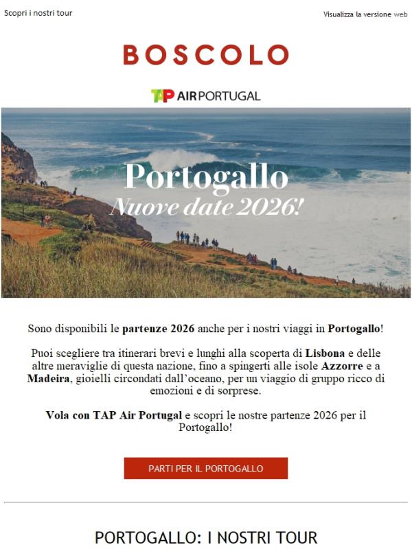 Portogallo: nuove date 2026