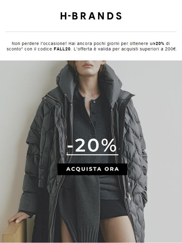 -20% sulla nuova collezione FW25