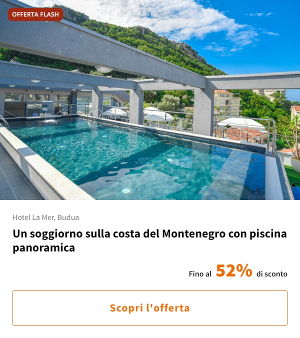 Un soggiorno sulla costa del Montenegro con piscina panoramica