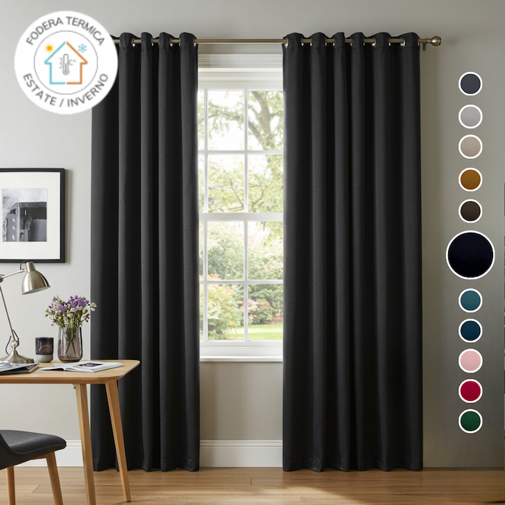 Tende filtranti tinta unita per un ufficio luminoso