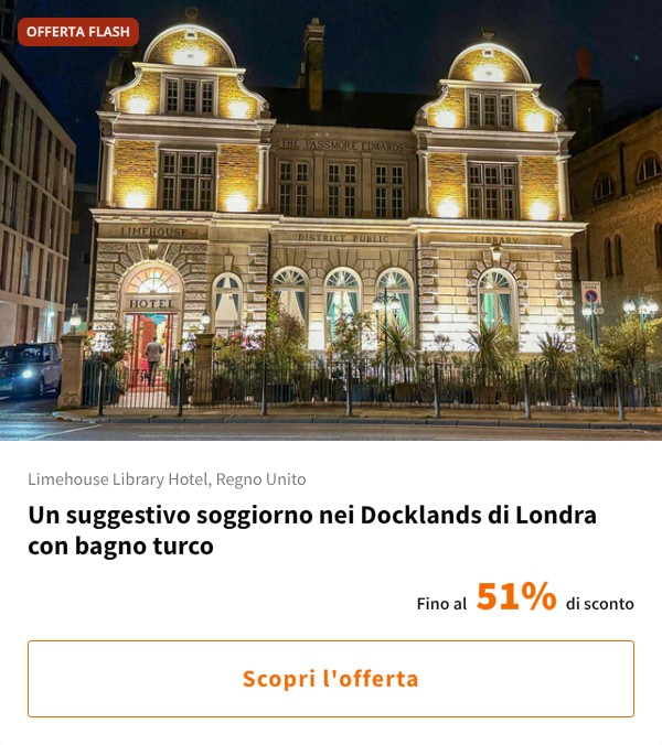 Un suggestivo soggiorno nei Docklands di Londra con bagno turco