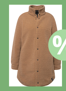 Giacca double face con trapuntatura, teddy, collo da camicia e bottoni automatici