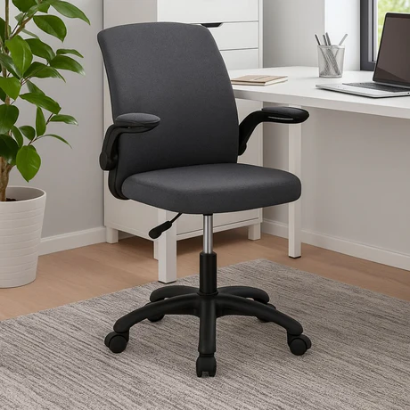 Sedia da Ufficio Ergonomica Girevole, Braccioli Reclinabili, Imbottita
