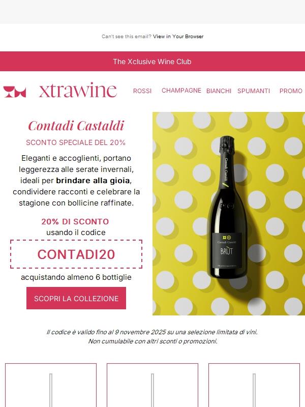 Contadi Castaldi: tutta la collezione al 20% di sconto