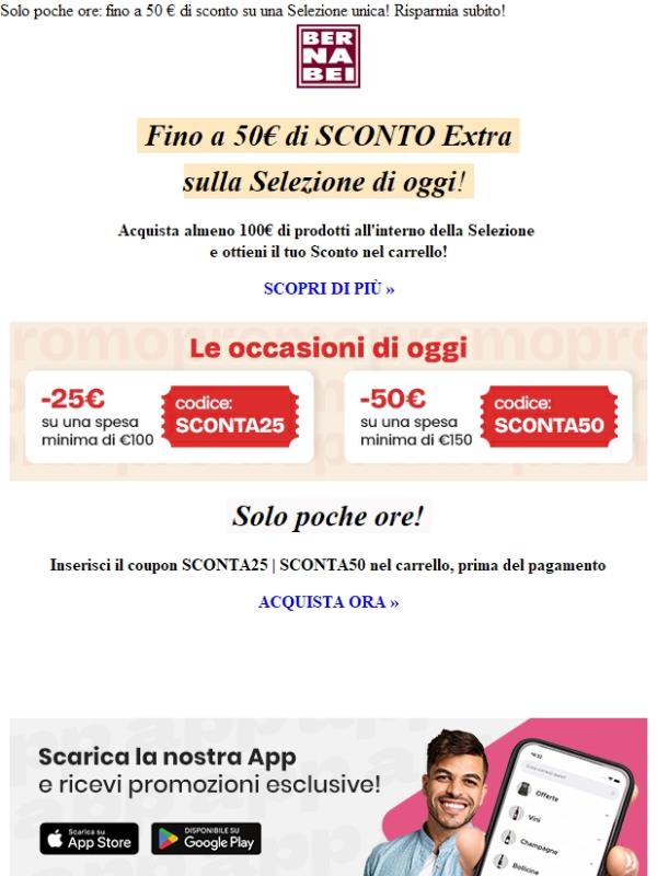 👉 50€  di SCONTO extra per te!